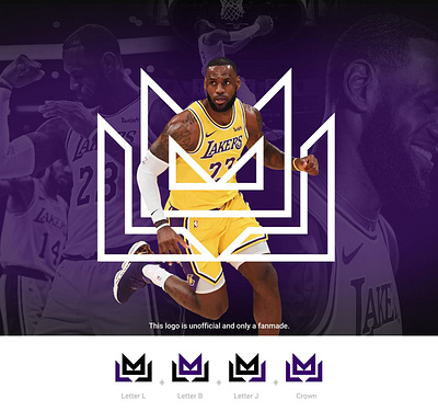 LBJ fan made logo branding champion design flat icon illustrator kingjames lakers lebronjames logo minimal nba