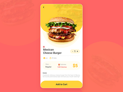 Online Food Ordering App add to cart app design branding burger clean ui delivery app dribble best shot food and drink food app food illustration food ordering app ios app minimal mobile app design pizza product design recipe app yellow