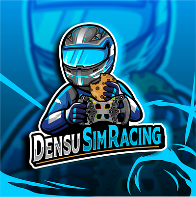 DENSU SIM RACING artwork design esportlogo gaming logo illustration logo racing sport vector