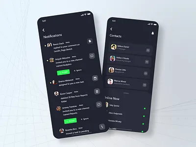 Notification for app accept accept notification branding chat bubble chatting connections contacts design doc ignore list message noti noti list noti ui notification online request