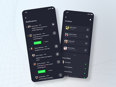 Notification for app accept accept notification branding chat bubble chatting connections contacts design doc ignore list message noti noti list noti ui notification online request