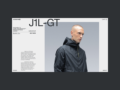 Acronym — Product Detail acronym branding clothing concept design ecommerce fashion interaction minimal shop typography ui uiux ux webdesign website website concept white