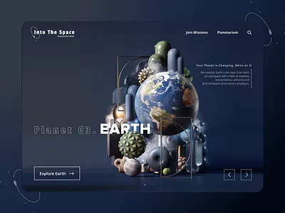 Space App - Web Design challenge design exploration nasa planet planet earth planetarium space ui ui ux uidesign web design webdesign website design