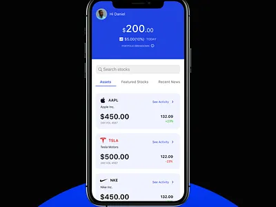 Stock Portfolio exploration design stock ui