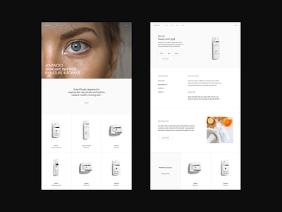 Beauty / Makeup E-commerce — Web Design Exploration beauty concept concept design conceptual dermatology design designer makeup minimal minimalistic modern skin type typography web web design webdesign website website concept website design