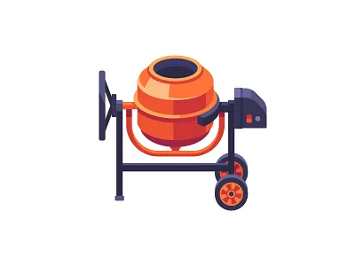 Cement mixer cement mixing construction daily design flat icon illustration vector