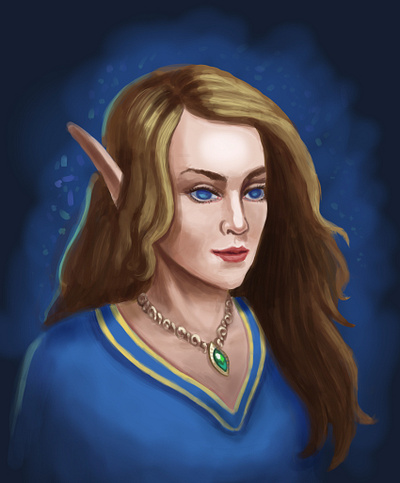 Elf portrait digital elf fantasy fantasyart illustration woman woman portrait