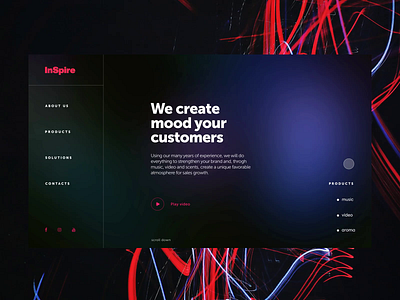 Website concept for the service "InSpire" animation clean design dribbble inspire menu design minimal minimalism music prototype prototype animation prototyping ui ultraminimalism user experience user interface design ux webdesign website