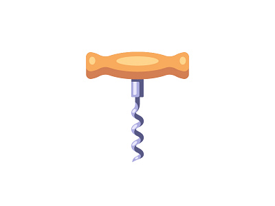 Corkscrew corkscrew daily design flat icon illustration vector