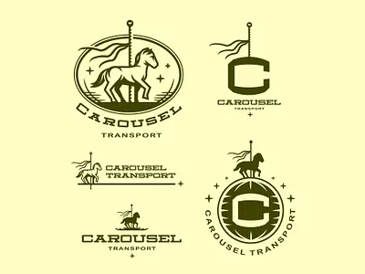 Carousel Logo System carousel horses illustration lockup logo logotype vintage