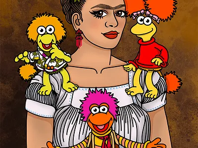 #ModernMusesChallenge Week 4 art history candy doll club fashion illustration fashion illustrator fraggle rock fraggles frida frida kahlo