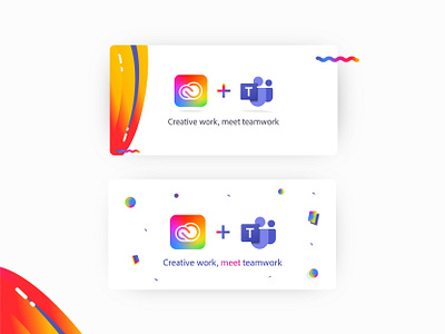 Adobe + Microsoft Teams Banner Design adobe adobe xd art artist banner blog branding color cool design graphic design graphics header illustrations microsoft microsoft teams ui ux visual design web design