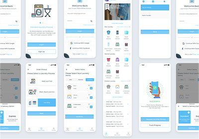 Phenocleaners(Hi-fi) laundry mobile app design user interface design