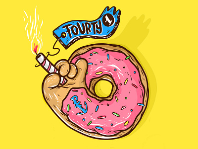 FOURTY 1 41 adobe freso birthday cake candle comic design donut graphic hand happy birthday iampommes illustration illustrator ipadpro mannheim old pommes typography vector