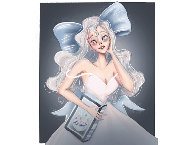 Girl with milk art artist artwork drawing girl illustration milk portrait procreate