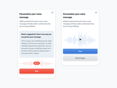 Personalize voice message app application design details mobile app onboarding ui user experience user interface ux voice workflow