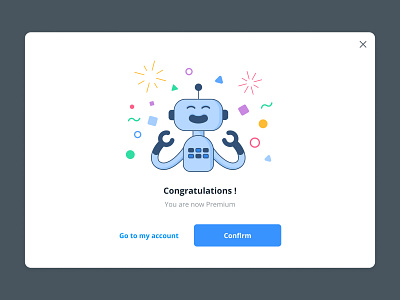 Congratulations Success confirmation congratulations flat illustration interaction payment plan popup premium pricing success success message typography ui ux design vector