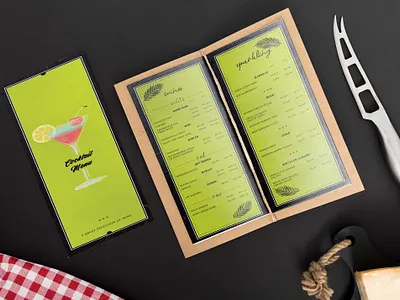 Cocktail DL Menu Design design illustration