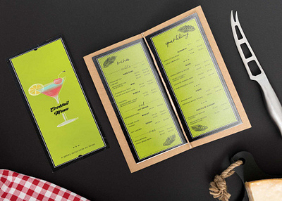Cocktail DL Menu Design design illustration