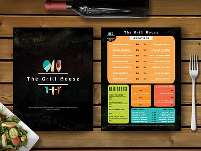 Creative Grill Menu Design design illustration psd