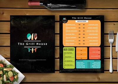 Creative Grill Menu Design design illustration psd