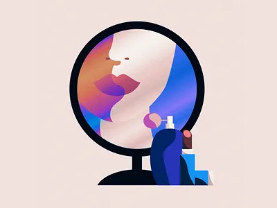 Beauty aesthetic beauty grain grainy graphic design illustration lipstick mirror perfume shapes simple simplicity