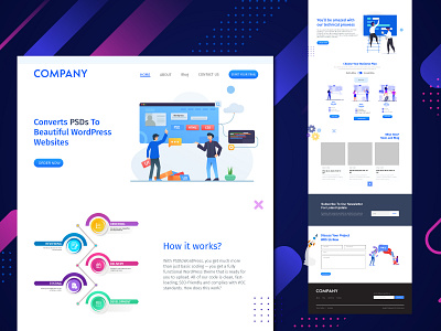 Wordpress Website Design Concept creative design psd design ui uidesign uiux user experience user interface design userinterface uxdesign web wordpress xd design