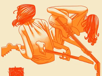 Scratch bass drawing garage rock grunge guitar illustration music playlist rock sketch spotify