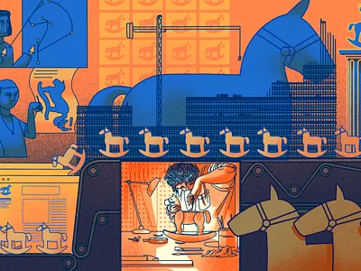 WeTransfer - Do Freelancers Get Promoted? digital illustration editorial freelance illustration metaphor photoshop procreate wepresent