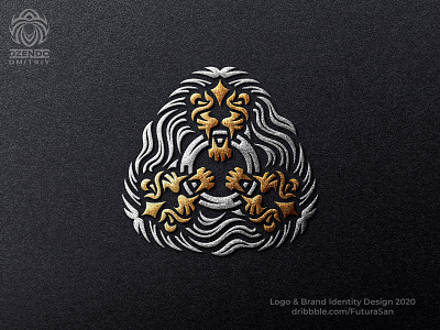 Three Heads Of A Lion Logo beautiful brand branding design identity leo lion logo logotype ring teeth triple