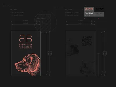 Dog Walker Business Card adobe branding businesscard copper design graphic design illustrator letterpress logo mockup print spot color vector