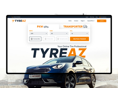 Web Design TyreAZ banner banner design design ui ui design ux web design website website design