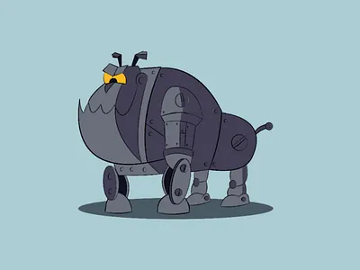 Robodog illustrator dog robot cartoon