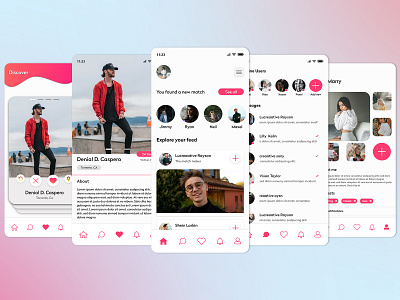 Dating app - Exploration app app design application chat dailyui dating dating app datingapp design dribbble love minimal minimalist ui uidesign ux