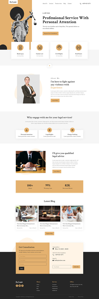 Law Firm Website Homepage Design design landing page design law firm lawyers minimalistic typography uidesign website concept