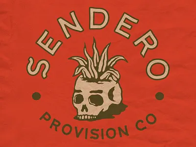 Sendero Provisions Skull badge design branding clothing illustration t shirt design typography vintage vintage badge vintage design