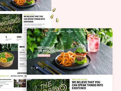 The Avocado Show Homepage 🥑 amsterdam avocado avocados clean concept design dutch food food menu green restaurant landing page menu minimal restaurant social media the avocado show ui ui design vegan vegan restaurant