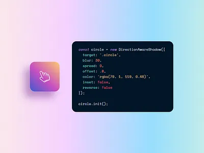 direction aware shadow with ES6 css3 html5 javascript