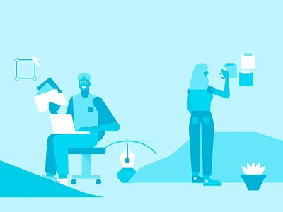 The Design Process 📝 2d 2danimation animation brand identity character design concept flat illustration loop motion motion design motiongraphics tech company vector