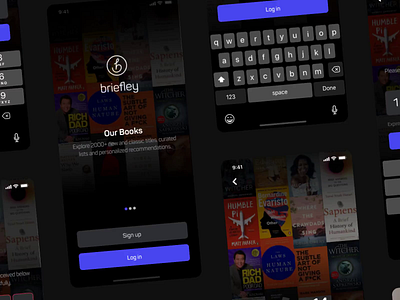 Briefley - Learn Something New Today app article audiobook clean ios minimal onboarding onboarding ui principle sign up sketch