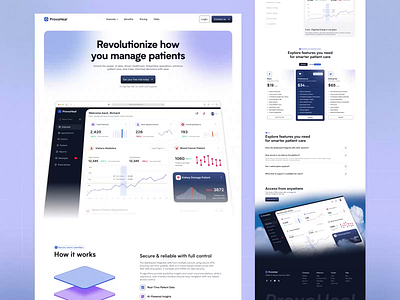 Patient Management SaaS Landing Page | ProvoHeal animation design focotik healthcare hero section landing page landing page animation landing page design landing page ui layout management medical record minimal patient management saas dashboard saas website ui ui design ui ux design website