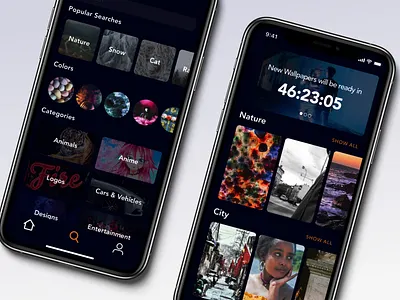 Zippy Live Wallpaper application cards dark ui design ios live wallpaper mobile app mobile app design mobile app development simple ui ui ux wallpaper