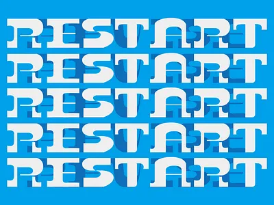 Typo Design RESTART artwork colorful cute design graphic design illustration lettering rainbow retro colors typography art