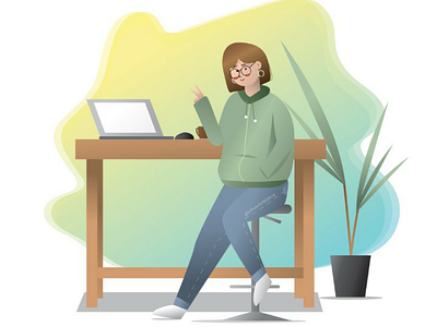 A Woman Relaxing art illustration ui ui illustration ux vector