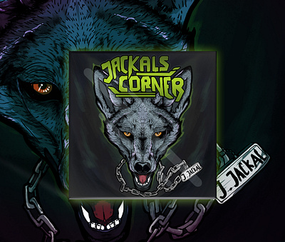 jackals project animal beast branding cover cover artwork dark drawing green illustration poster typogaphy wolf wpap