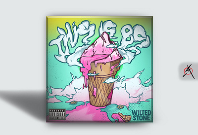 wilted stone project branding cd cover cover artwork frozen frozen food ice cream ice cream cone illustration pink poster vector wpap