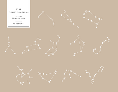Constellations Vector Illustrations constellations design drawing graphicdesign illustration science star sign stars vector