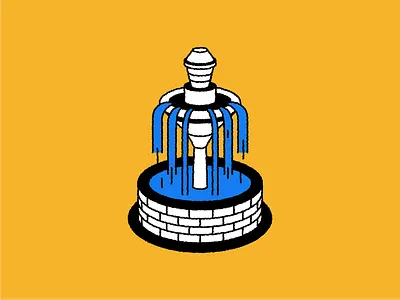 Fountain brick fountain icon icondesign liquids ocean outfit parlour sea streetwear tattoo water
