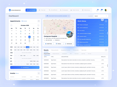 Sychromedics Dashboard analytics animation clinic dasboard dashboard intraction medical medicine menu message schedule table ui ux