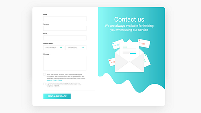 #018 UI challenge contact form design illustration typography ui ux vector webdesign